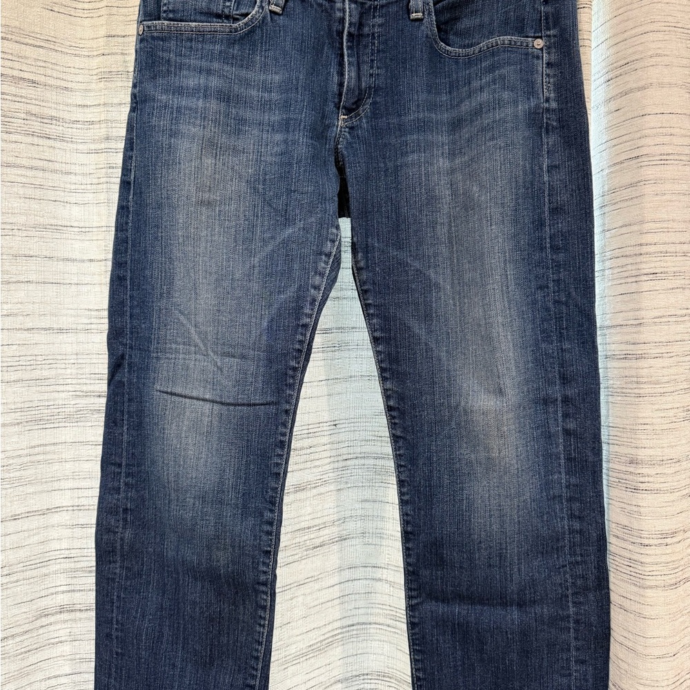Ag Adriano Goldschmied Blue Ankle Cropped Jeans (vintage)